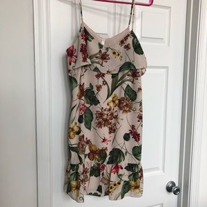 Pale pink drop hem dress